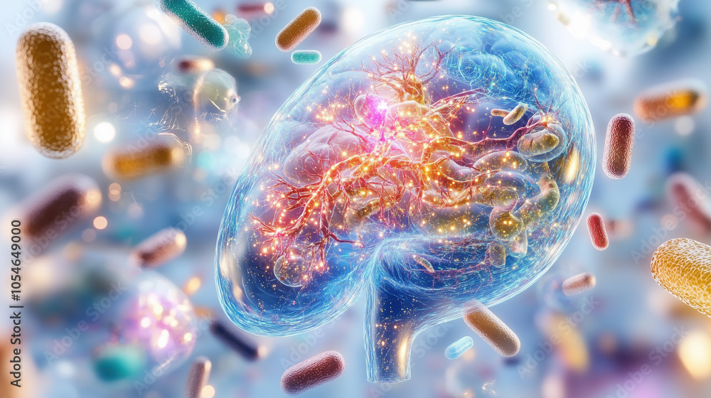 Naklejka premium Hologram of Glutathione Representing its Role in Boosting Antioxidant Defenses and Promoting Healthy Liver Detoxification