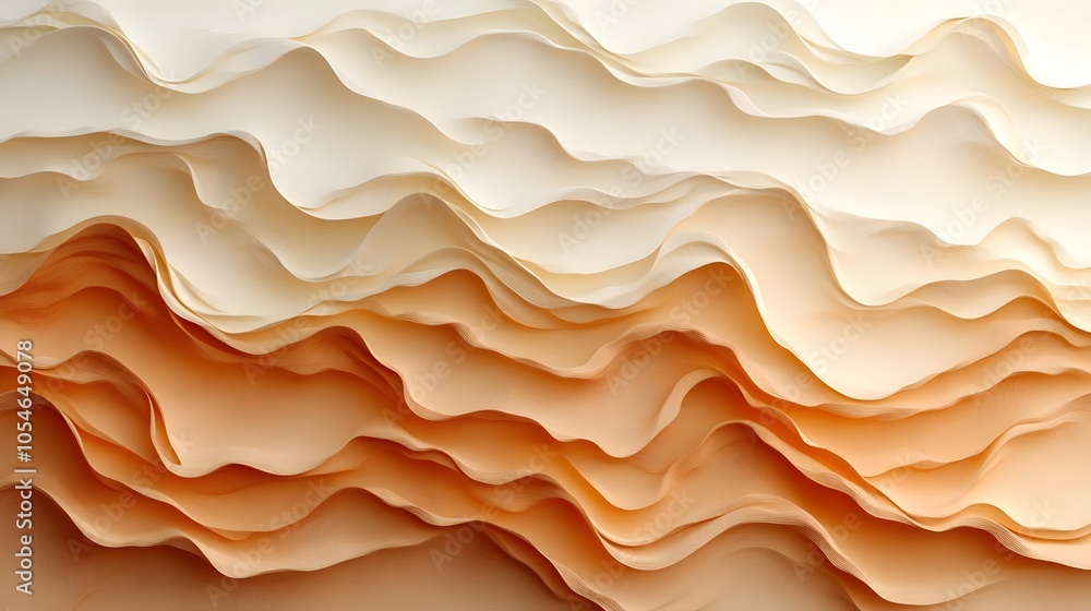 An abstract close-up of gently rippled paper layers in soft shades of cream and peach, creating a serene and textured visual effect that enhances any creative project. An abstract close-up of gently rippled paper layers in soft shades of cream and peach, creating a serene and textured visual effect that enhances any creative project.