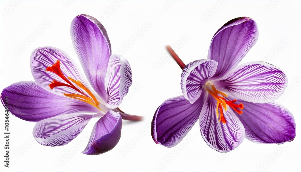 Two purple crocus flowers Two purple crocus flowers