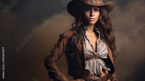 Portrait of a Wild West Cowgirl photo