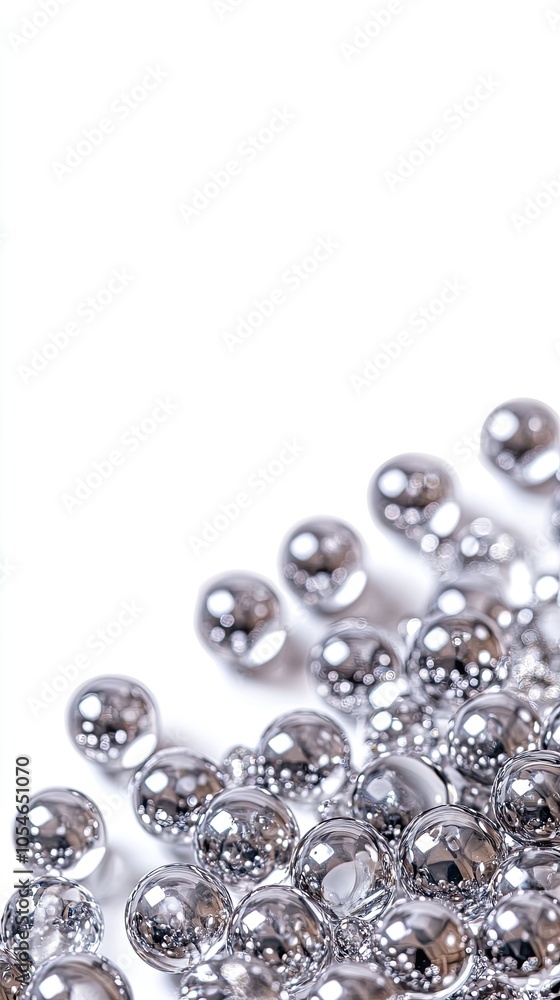 A stunning display of glass spheres in varying sizes reflects light beautifully against a clean white backdrop, creating a sense of depth A stunning display of glass spheres in varying sizes reflects light beautifully against a clean white backdrop, creating a sense of depth