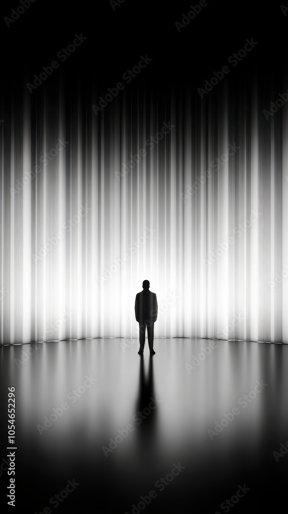 Silhouette of Man Standing in Abstract Light Silhouette of Man Standing in Abstract Light