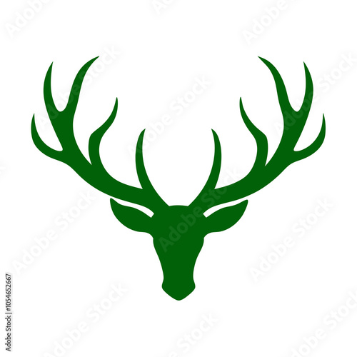 deer head and antlers vector illustration - antlers isolated on white background