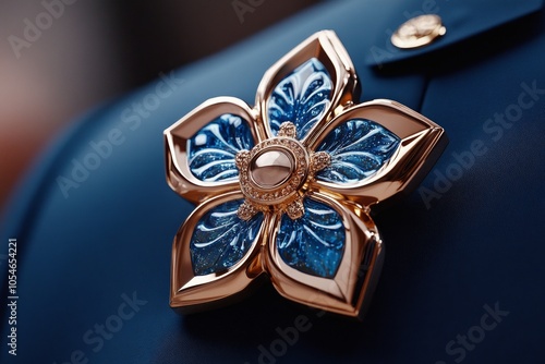Detailed view of a firefighter officerâ€™s badge on a rescue uniform, showing the symbols of bravery and service, symbolizing dedication and honor