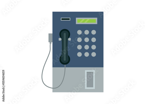 Coin public phone. Simple flat illustration.
