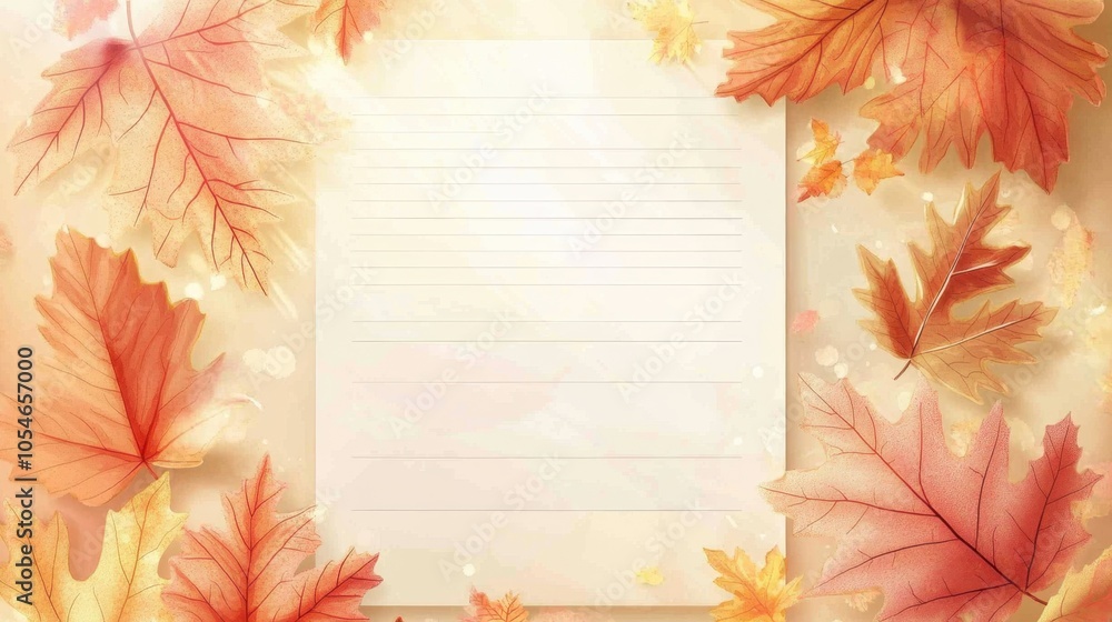 Obraz premium Maple Leaf with Blank Notebook