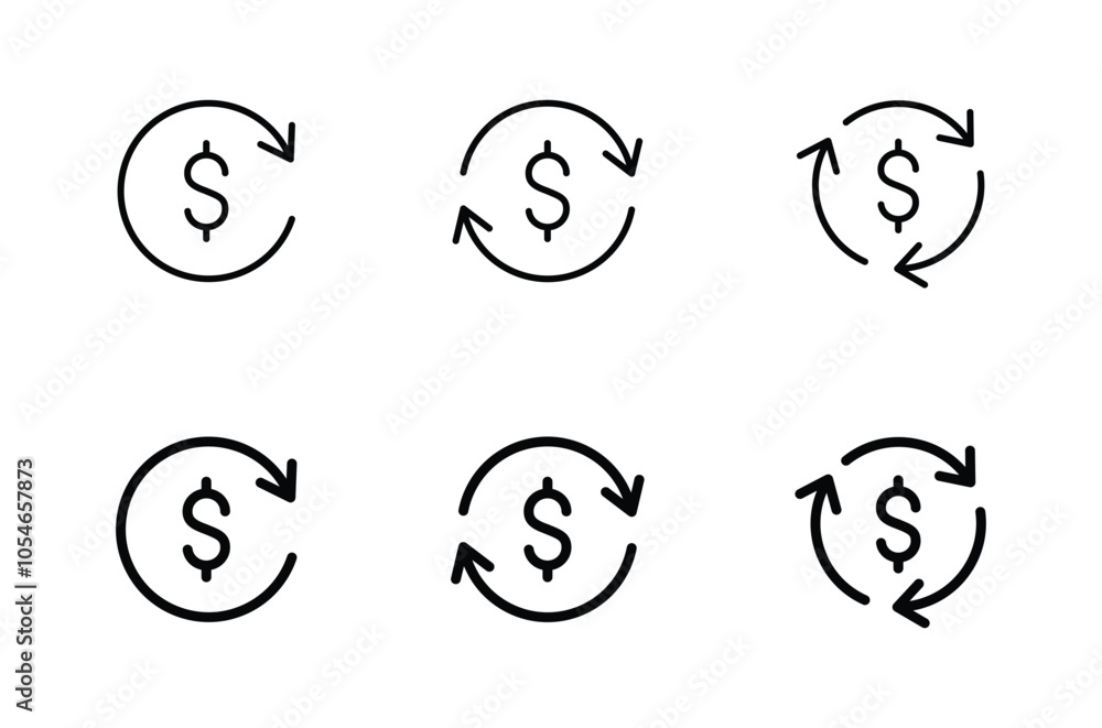 Dollar Exchange Icon Vector. Transaction Sign Symbol Dollar Exchange Icon Vector. Transaction Sign Symbol