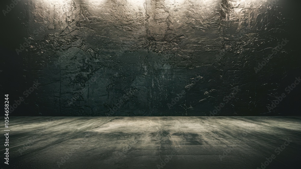 Dark textured wall with dramatic lighting, ideal for artistic presentations. Dark textured wall with dramatic lighting, ideal for artistic presentations.