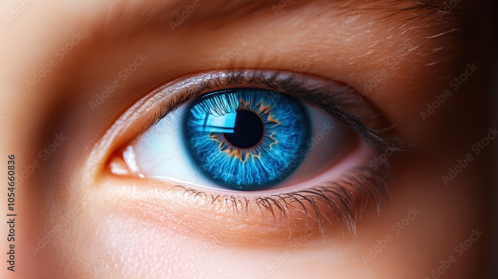 Close-Up of Blue Eye with Bright Details Close-Up of Blue Eye with Bright Details
