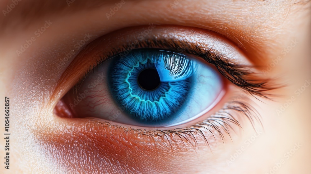 Close-Up of Blue Eye with Bright Details Close-Up of Blue Eye with Bright Details