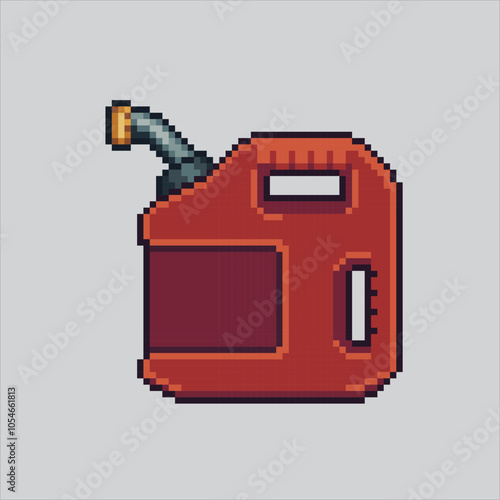 Pixel art illustration Gas Gallon. Pixelated Gas Can. Red Gas Can Gallon pixelated for the pixel art game and icon for website and video game. old school retro.