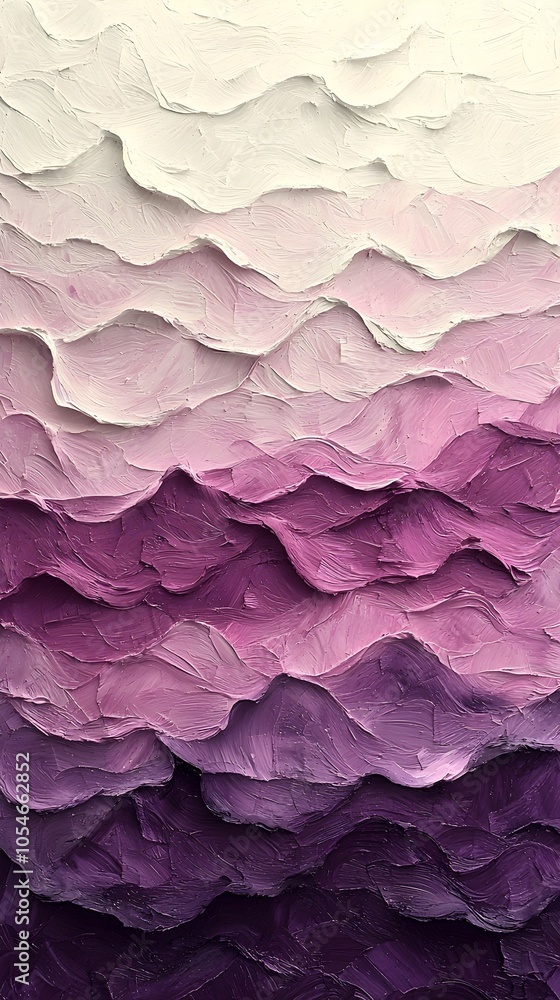 An abstract composition showcasing layered textures in shades of white, lavender, and deep purple, creating a soothing and harmonious visual experience. An abstract composition showcasing layered textures in shades of white, lavender, and deep purple, creating a soothing and harmonious visual experience.