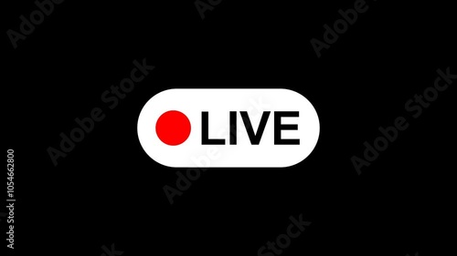 Live Button sign for News Channel Broadcasting with background 4k Motion Graphics Video Footage with Alpha Channel