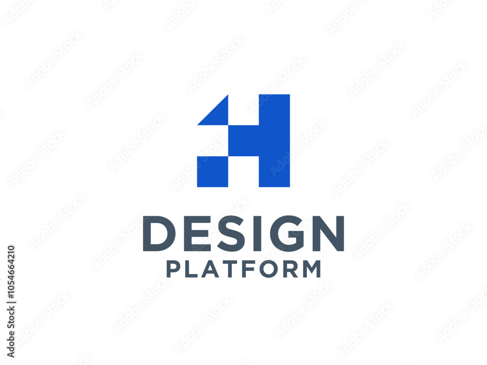 Simple Initial Letter H Logo. Square Shape with Negative Space H Letter isolated on White Background. Usable for Business and Branding Logos. Simple Initial Letter H Logo. Square Shape with Negative Space H Letter isolated on White Background. Usable for Business and Branding Logos.