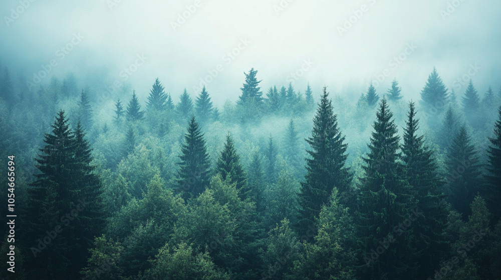 top view of mysterious forest and foggy view. ai generative top view of mysterious forest and foggy view. ai generative