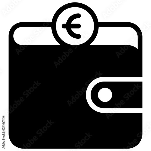 wallet icon illustration design with solid