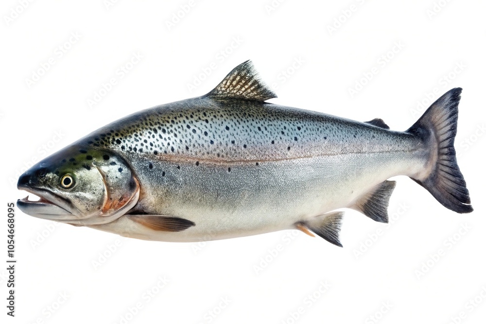 Salmon Oncorhynchus masou isolated on white background medium shot Salmon Oncorhynchus masou isolated on white background medium shot