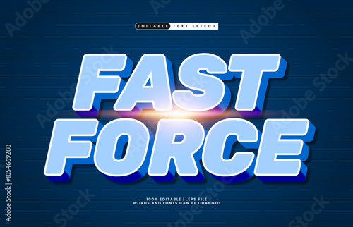 fast force editable text effect with a race and game text style