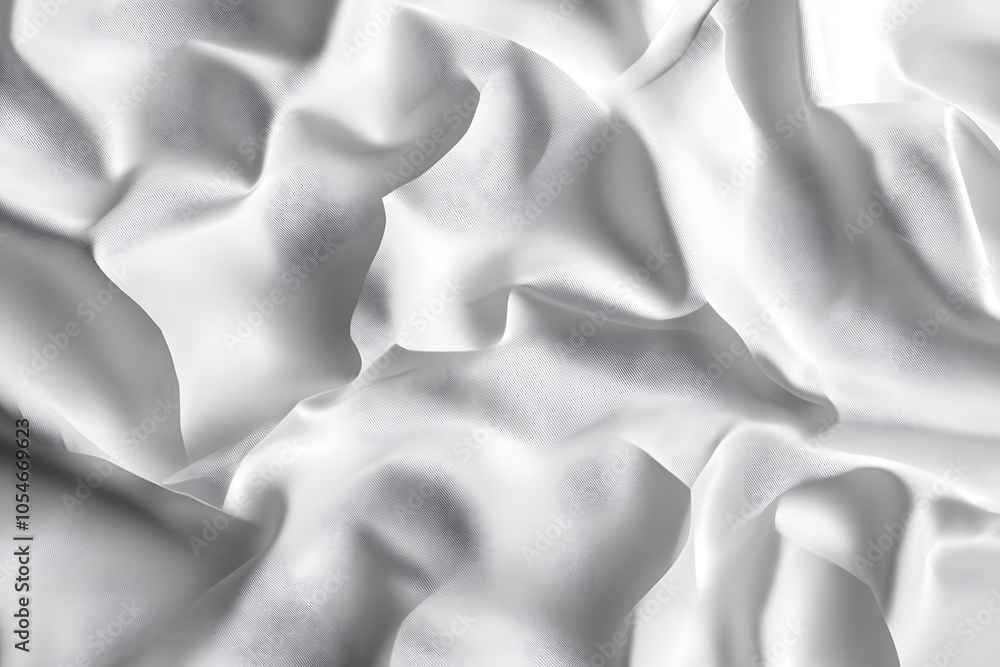 Obraz premium Crumpled white sheet of paper with natural creases and folds filling the entire frame