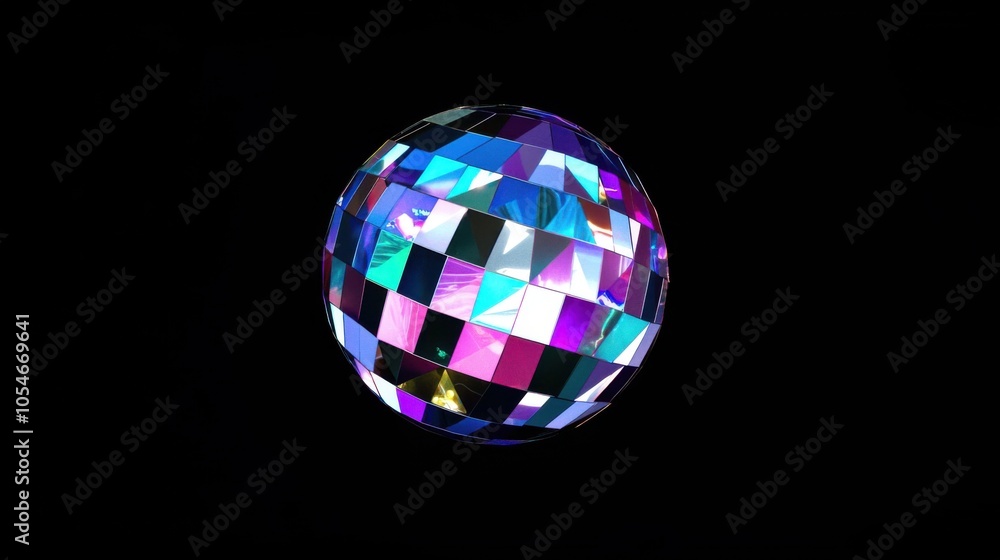 Glittering Disco Ball Isolated on White Background