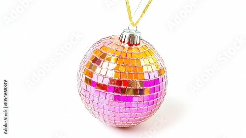 Glittering Disco Ball Isolated on White Background