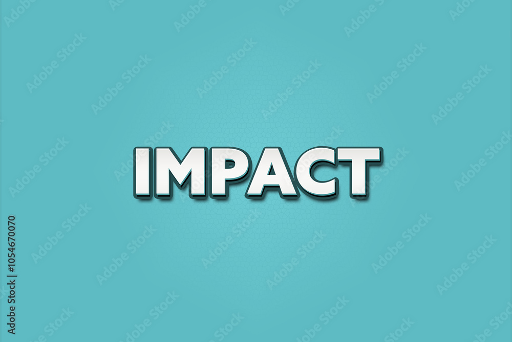 Fototapeta premium Impact. A Illustration with white text isolated on light green background.