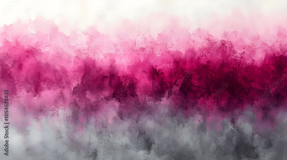 Obraz premium A vibrant abstract watercolor painting featuring rich shades of pink and gray, creating a soft gradient effect that evokes a sense of calm and creativity.