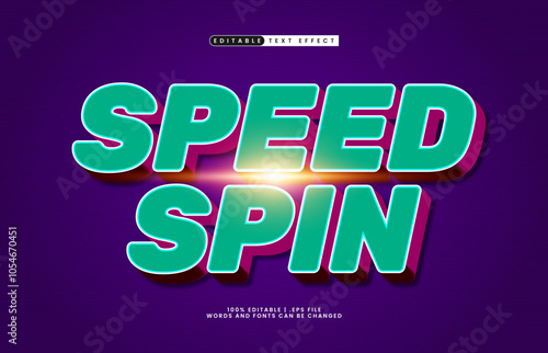 speed spin editable text effect with a race and game text style