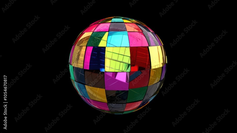Glittering Disco Ball Isolated on White Background Glittering Disco Ball Isolated on White Background