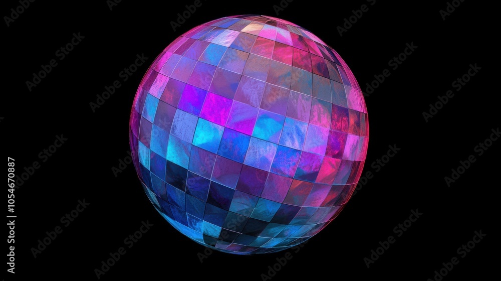Glittering Disco Ball Isolated on White Background Glittering Disco Ball Isolated on White Background