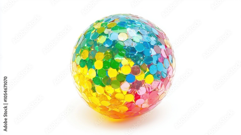 Glittering Disco Ball Isolated on White Background Glittering Disco Ball Isolated on White Background