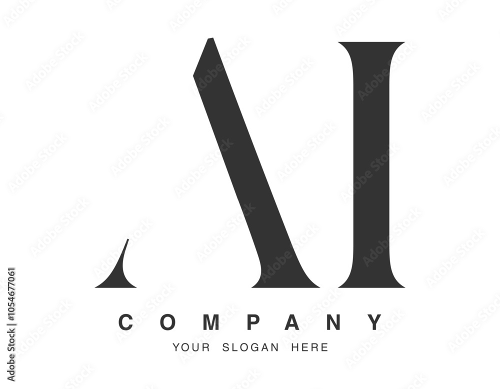 AI logo design. Initial letter a and i serif font style. Creative classic company name typography. Trendy logotype or identity. AI logo design. Initial letter a and i serif font style. Creative classic company name typography. Trendy logotype or identity.