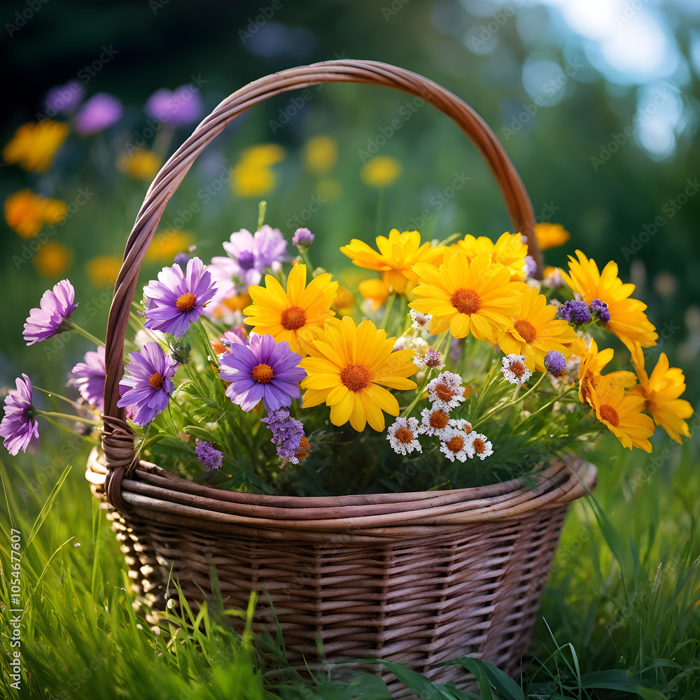 basket with flowers basket with flowers