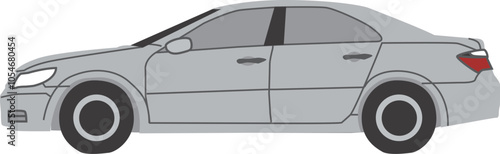 乗用車　グレー　セダン