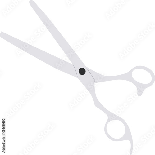 Stylized Illustration of Hair Cutting Scissors