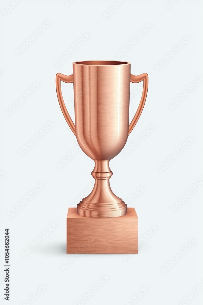 A shiny bronze trophy stands prominently on a light background, symbolizing achievement and success. A shiny bronze trophy stands prominently on a light background, symbolizing achievement and success.