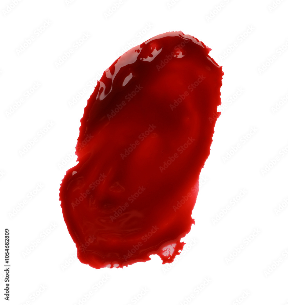 Stain of blood isolated on white, top view Stain of blood isolated on white, top view