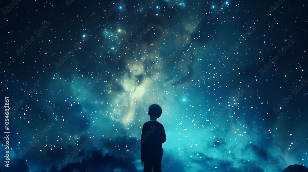 silhouette of a person against a spectacular night sky silhouette of a person against a spectacular night sky