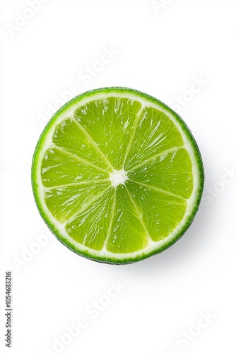 A vibrant green lime slice showcasing its juicy interior and fresh texture, perfect for culinary use.
