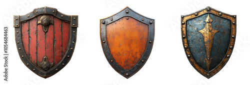 Vintage Shields Isolated on Transparent Background