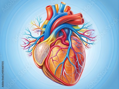 Human Heart Anatomy Illustration - Medical Science Design photo