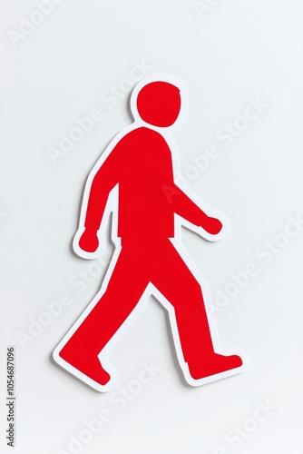 A striking red silhouette of a walking figure against a light background, symbolizing movement and accessibility.