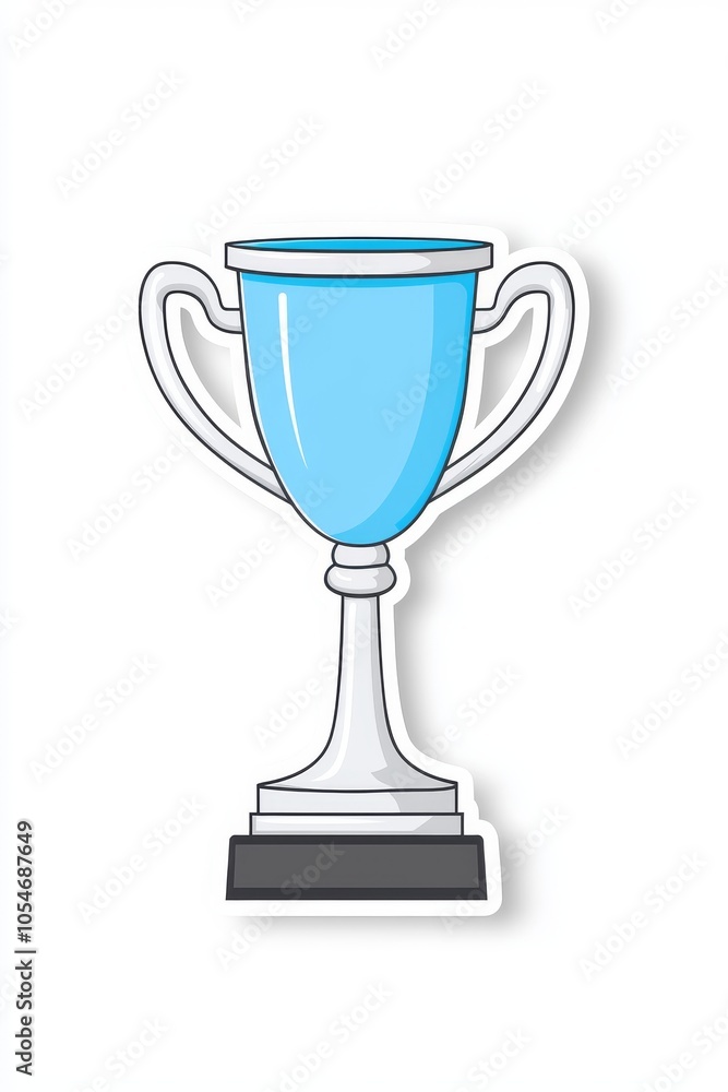 Illustration of a blue trophy, symbolizing success and achievement. Illustration of a blue trophy, symbolizing success and achievement.