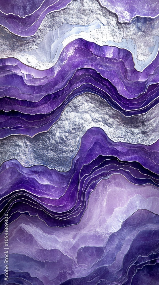 Obraz premium Abstract purple and silver layered textured background.