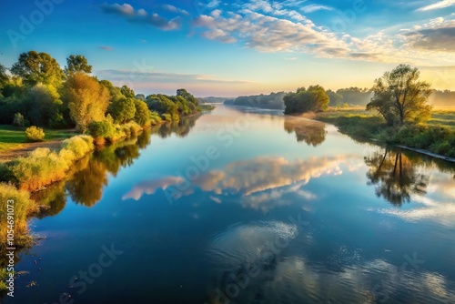 Scenic view of river at sunrise