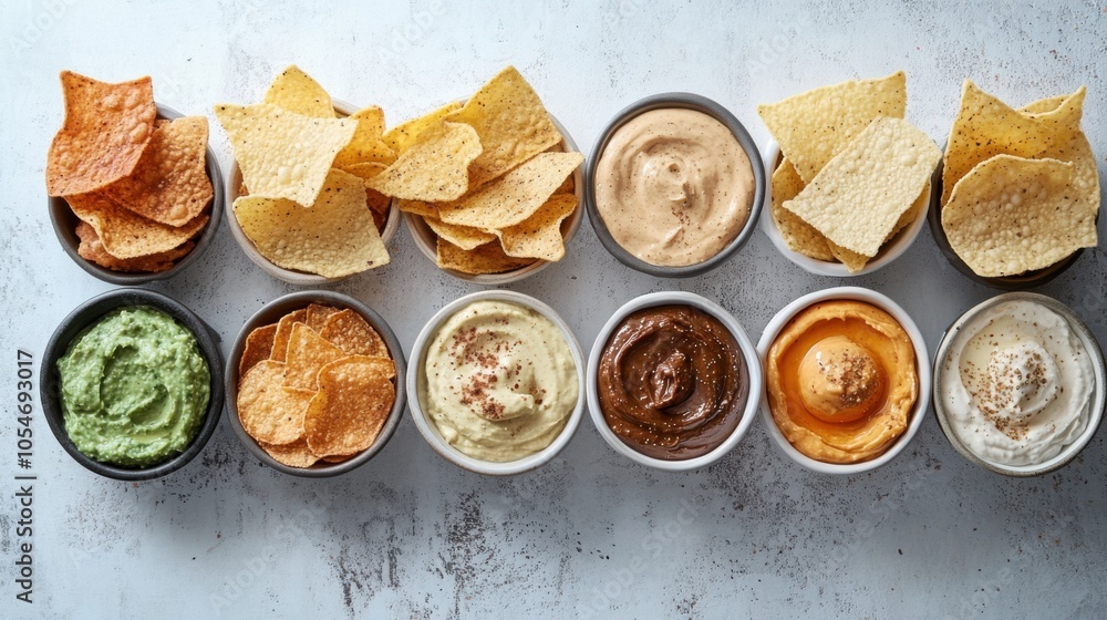 Vegan snack samplers featuring a variety of chips, dips, and nut butters for plant-based Vegan snack samplers featuring a variety of chips, dips, and nut butters for plant-based