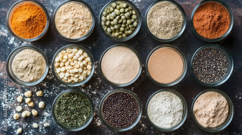 Vegetarian protein powder gifts with a selection of plant-based protein blends and nutritional Vegetarian protein powder gifts with a selection of plant-based protein blends and nutritional