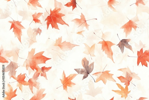 Watercolor pattern of autumn leaves.
