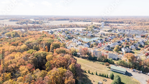 aerial drone of Florence New Jersey Real Estate homes Autumn 2024