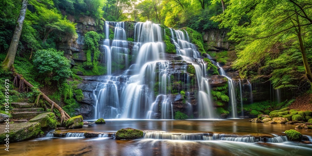 Scenic waterfall in the Smoky Mountains Scenic waterfall in the Smoky Mountains
